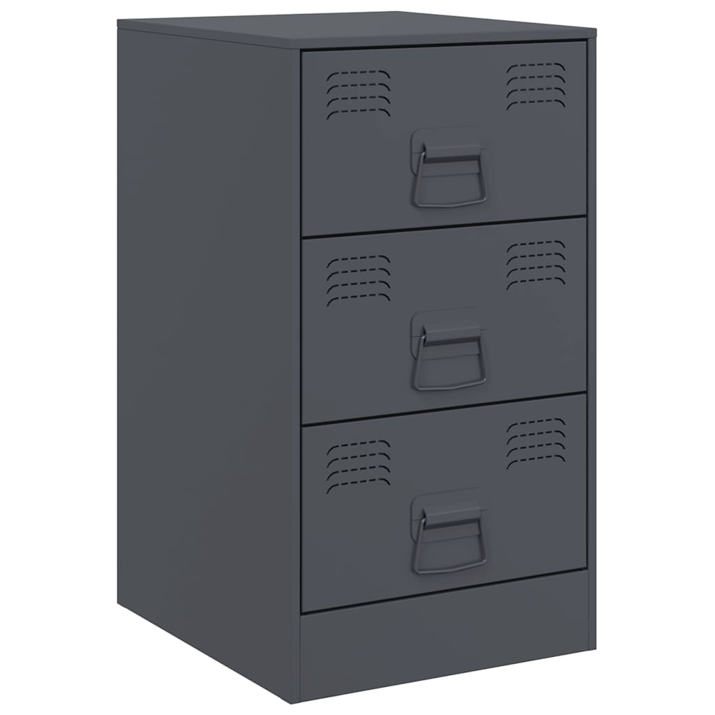 vidaXL Szafki nocne, 2 szt., antracytowe, 34,5x39x62 cm, stal