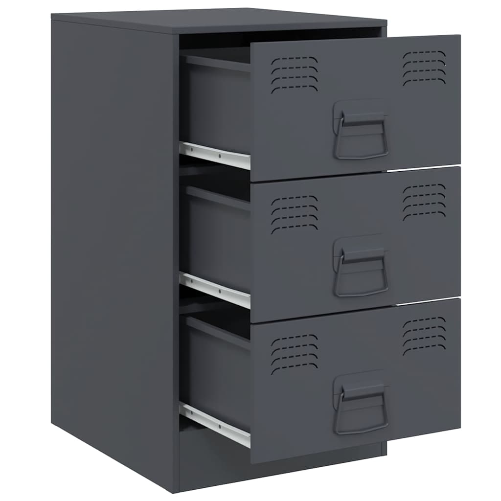 vidaXL Szafki nocne, 2 szt., antracytowe, 34,5x39x62 cm, stal