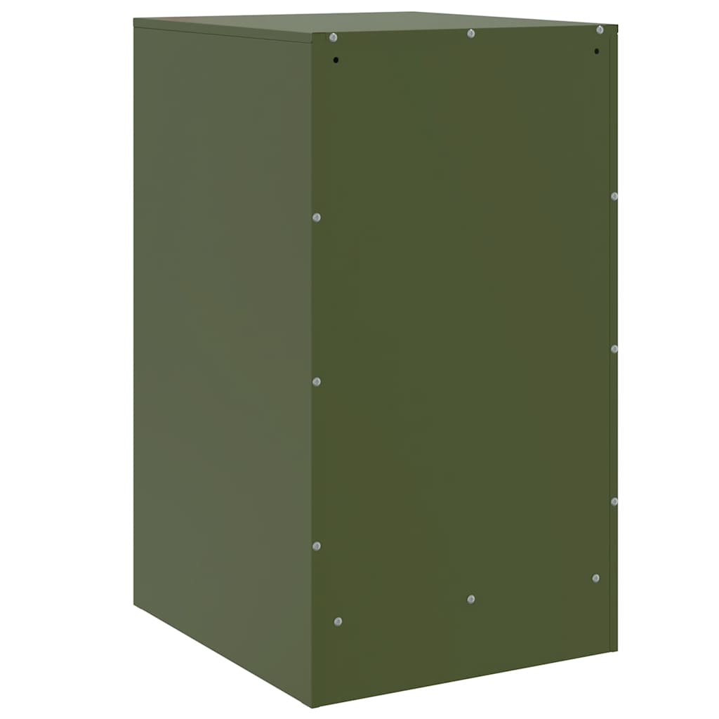 vidaXL Szafki nocne, 2 szt., oliwkowa zieleń, 34,5x39x62 cm, stal