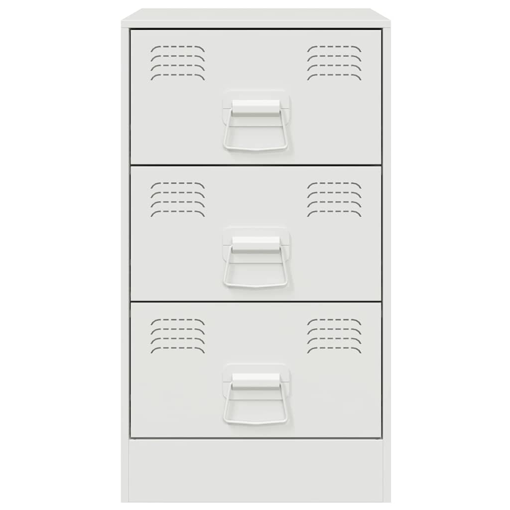 vidaXL Szafki nocne, 2 szt., białe, 34,5x39x62 cm, stal