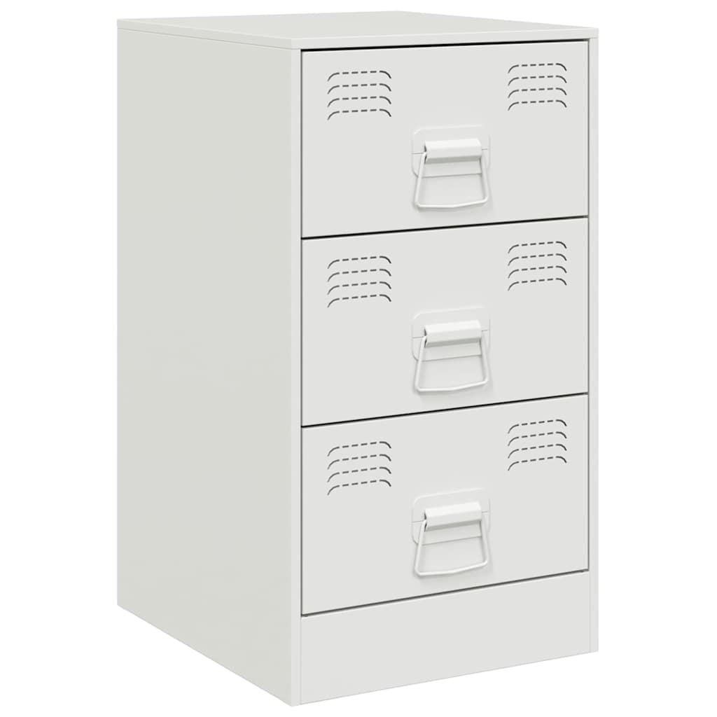 vidaXL Szafki nocne, 2 szt., białe, 34,5x39x62 cm, stal