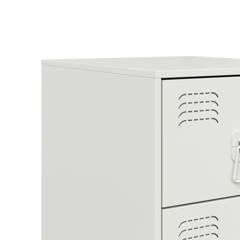 vidaXL Szafki nocne, 2 szt., białe, 34,5x39x62 cm, stal