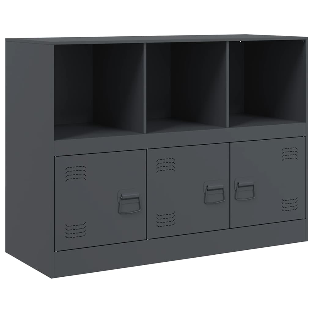 vidaXL Szafka boczna, antracytowa, 99x39x73 cm, stal