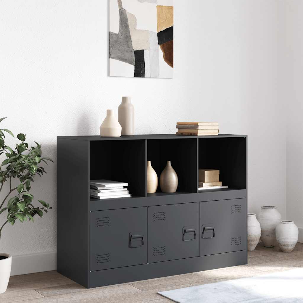 vidaXL Szafka boczna, antracytowa, 99x39x73 cm, stal