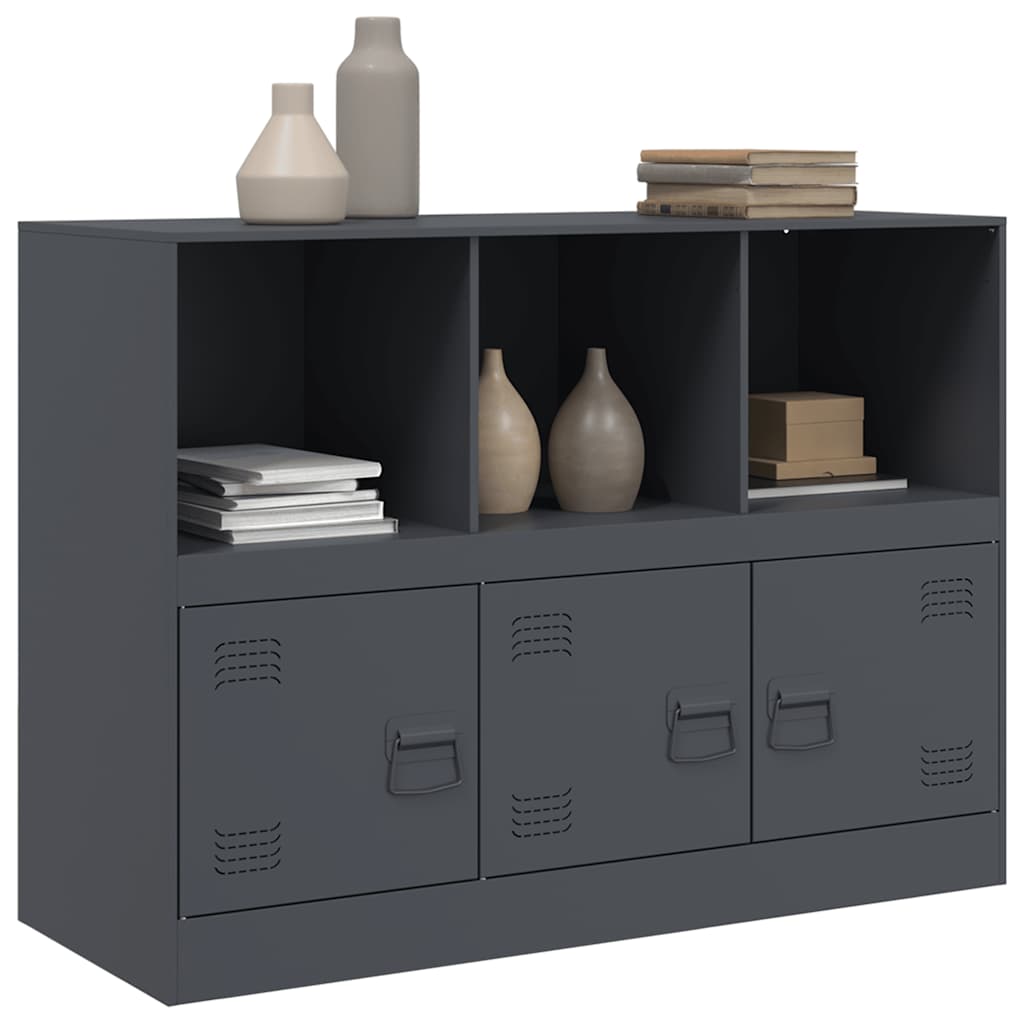 vidaXL Szafka boczna, antracytowa, 99x39x73 cm, stal