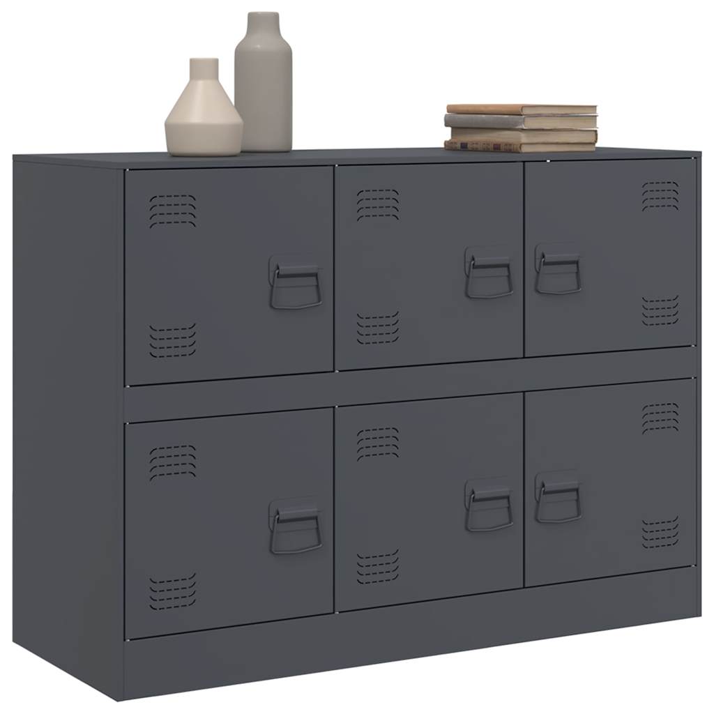 vidaXL Szafka boczna, antracytowa, 99x39x73 cm, stal