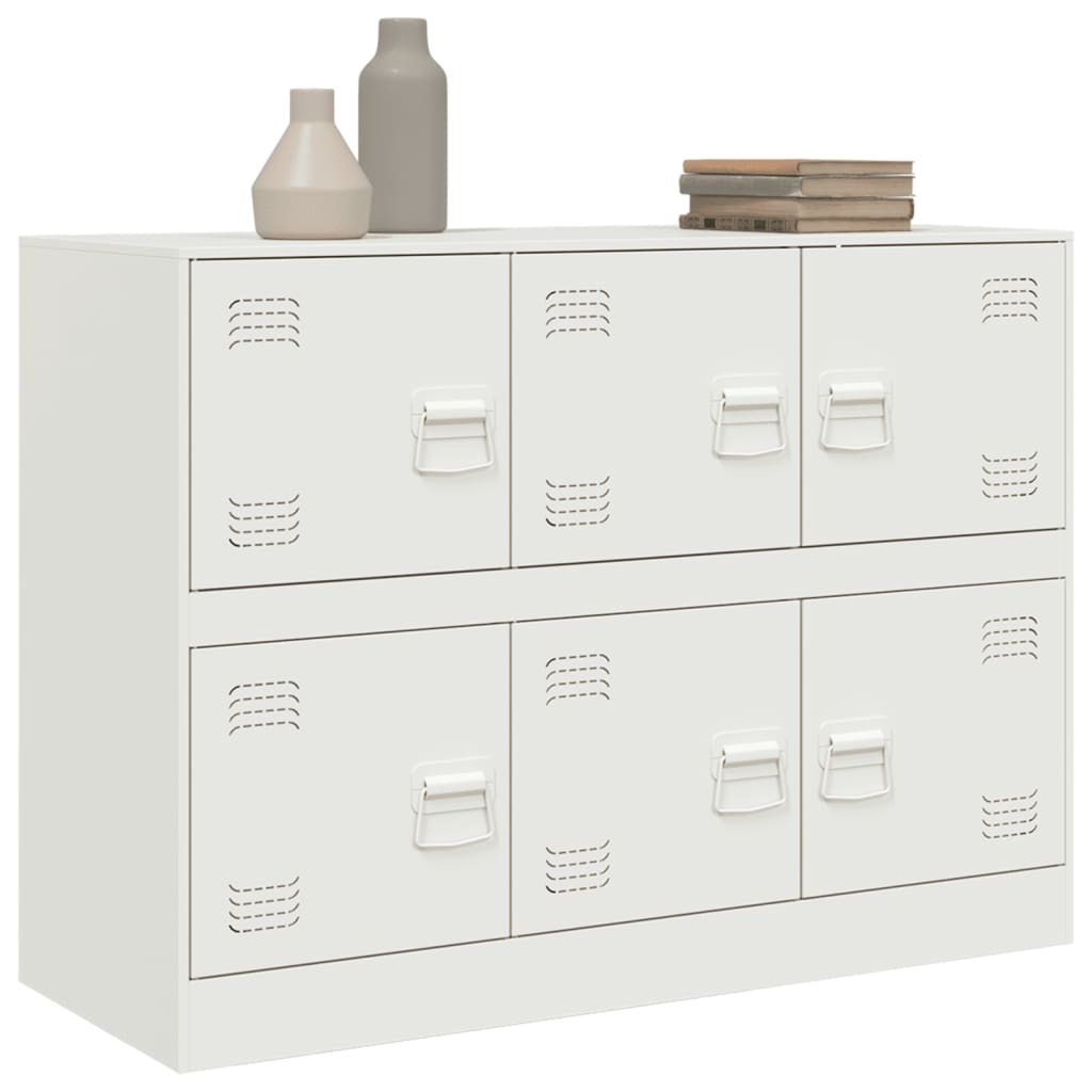 vidaXL Szafka boczna, biała, 99x39x73 cm, stal