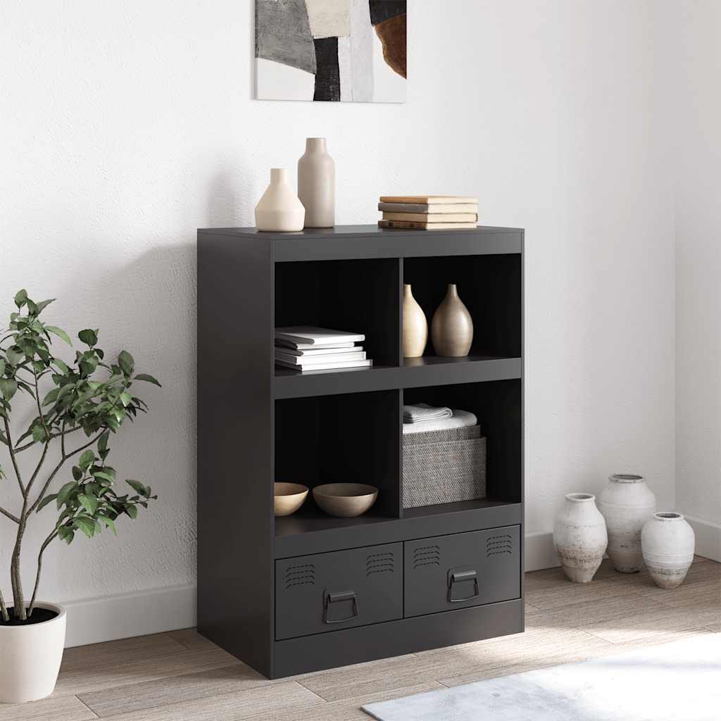 vidaXL Szafka, czarna, 67x39x95 cm, stal