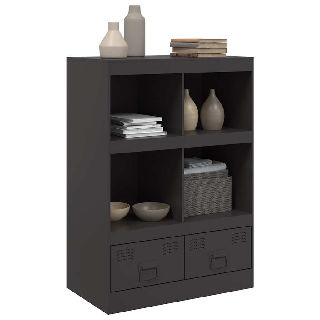 vidaXL Szafka, czarna, 67x39x95 cm, stal