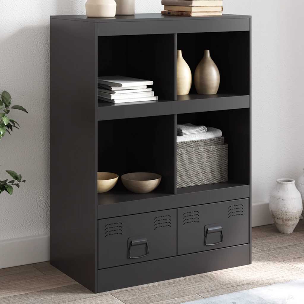 vidaXL Szafka, czarna, 67x39x95 cm, stal