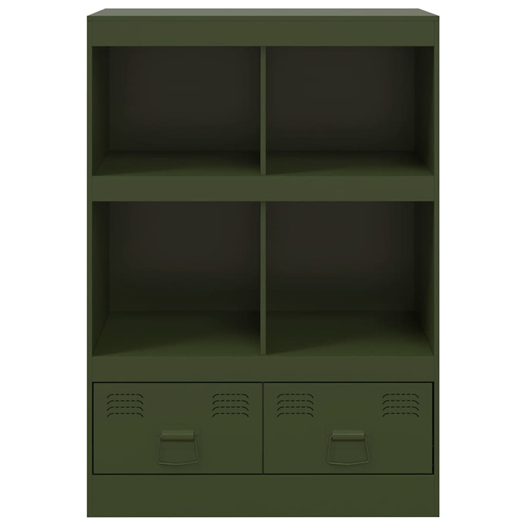 vidaXL Szafka, oliwkowa, 67x39x95 cm, stal