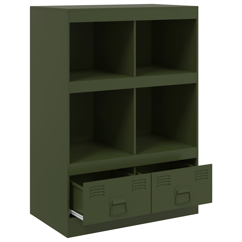 vidaXL Szafka, oliwkowa, 67x39x95 cm, stal