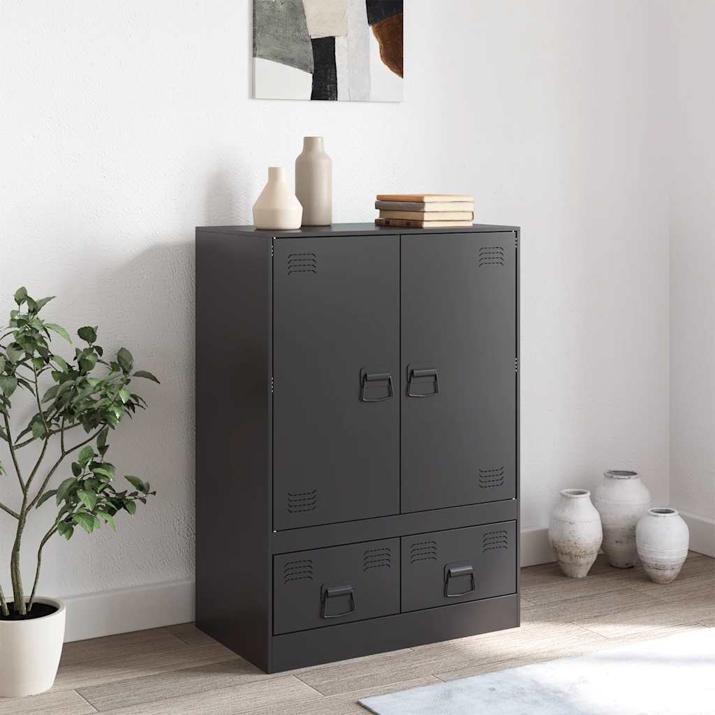 vidaXL Szafka, czarna, 67x39x95 cm, stal