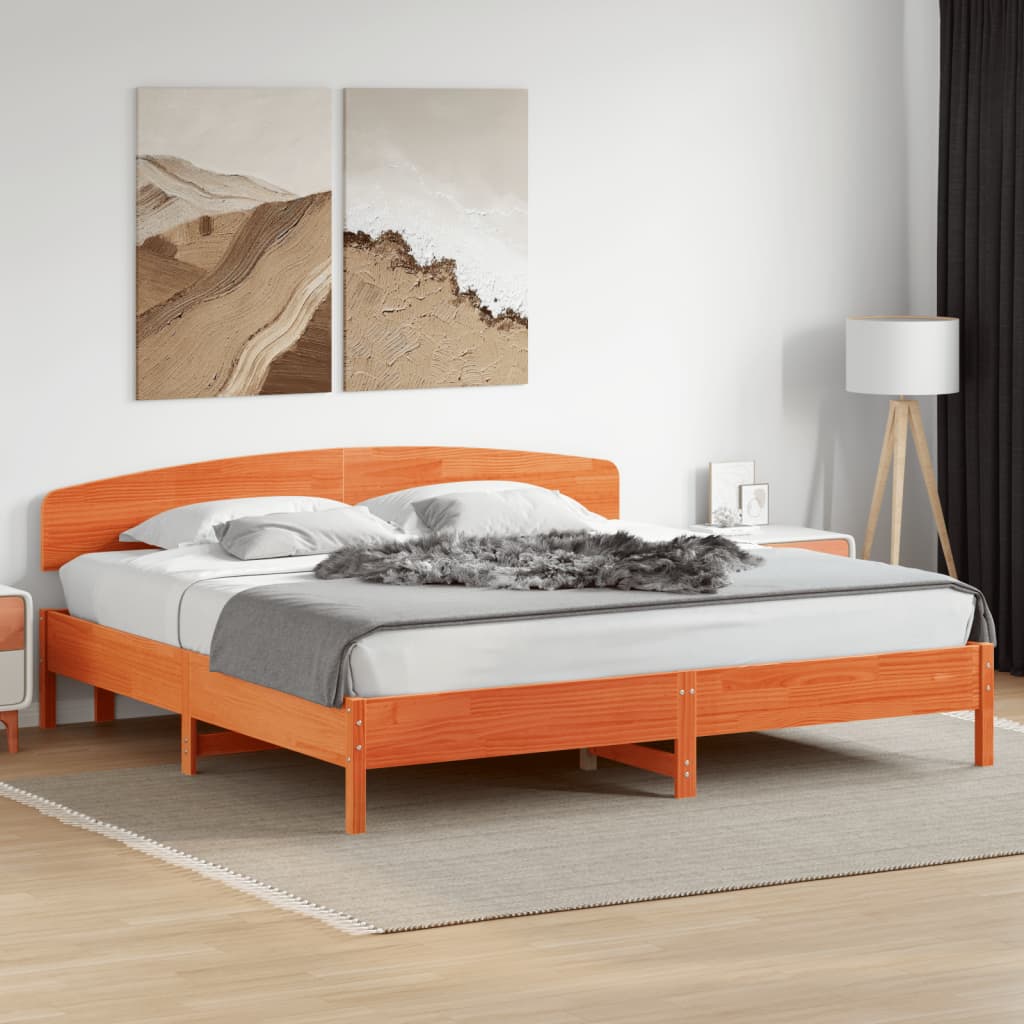 vidaXL Wezgłowie do łóżka, woskowy brąz, 180 cm, lite drewno sosnowe