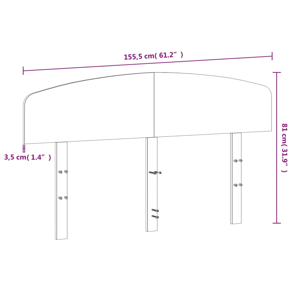 vidaXL Wezgłowie do łóżka, woskowy brąz, 150 cm, lite drewno sosnowe