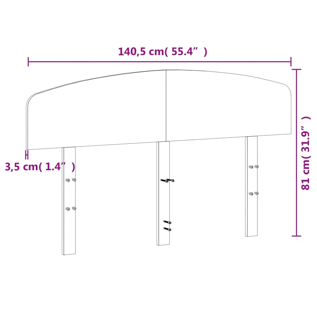 vidaXL Wezgłowie do łóżka, woskowy brąz, 135 cm, lite drewno sosnowe