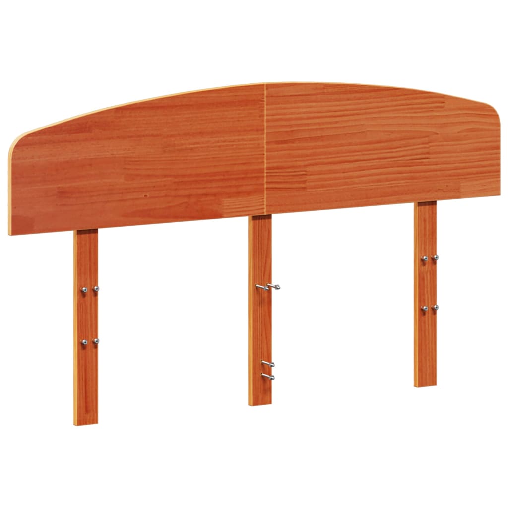 vidaXL Wezgłowie do łóżka, woskowy brąz, 120 cm, lite drewno sosnowe