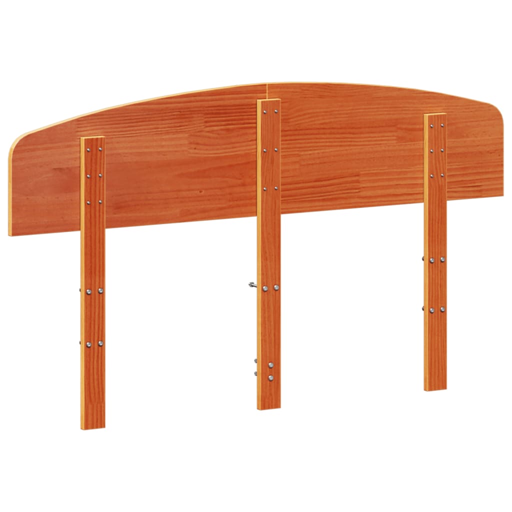 vidaXL Wezgłowie do łóżka, woskowy brąz, 120 cm, lite drewno sosnowe