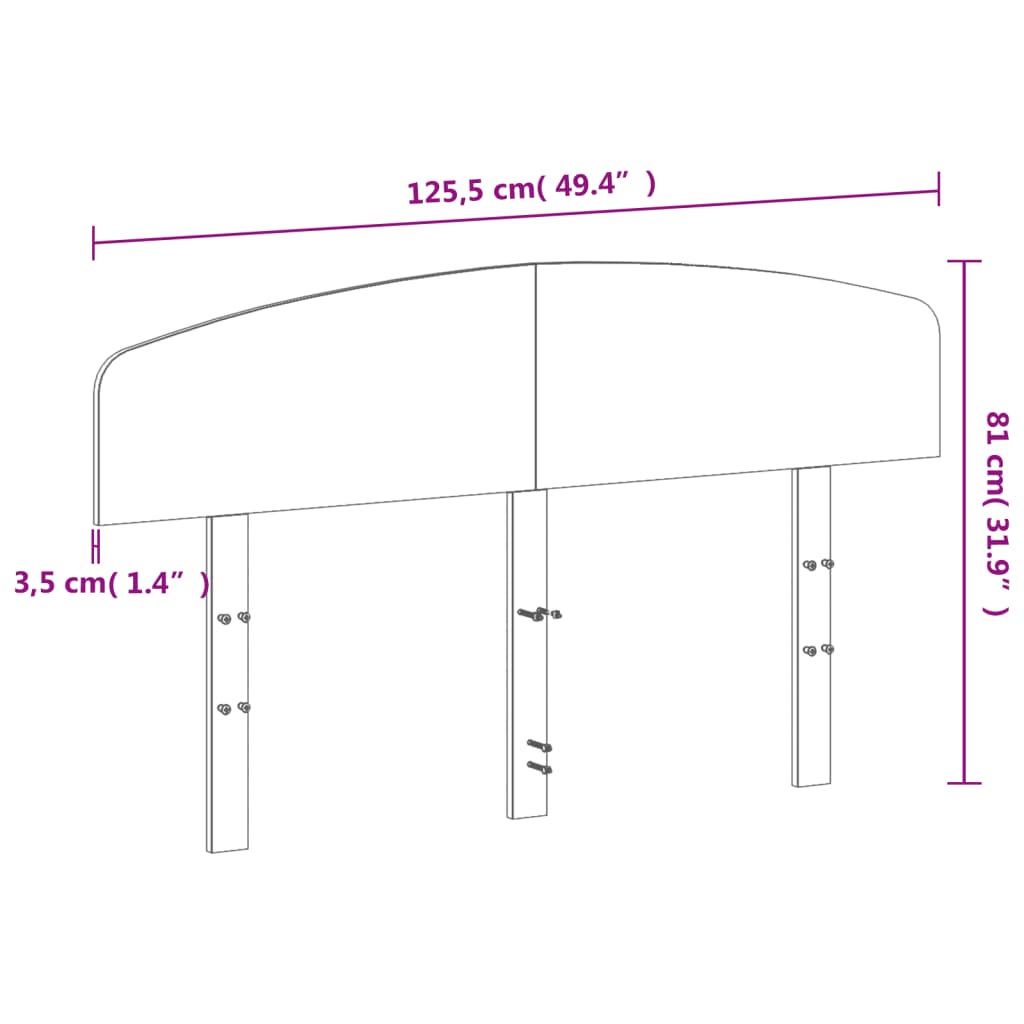 vidaXL Wezgłowie do łóżka, woskowy brąz, 120 cm, lite drewno sosnowe