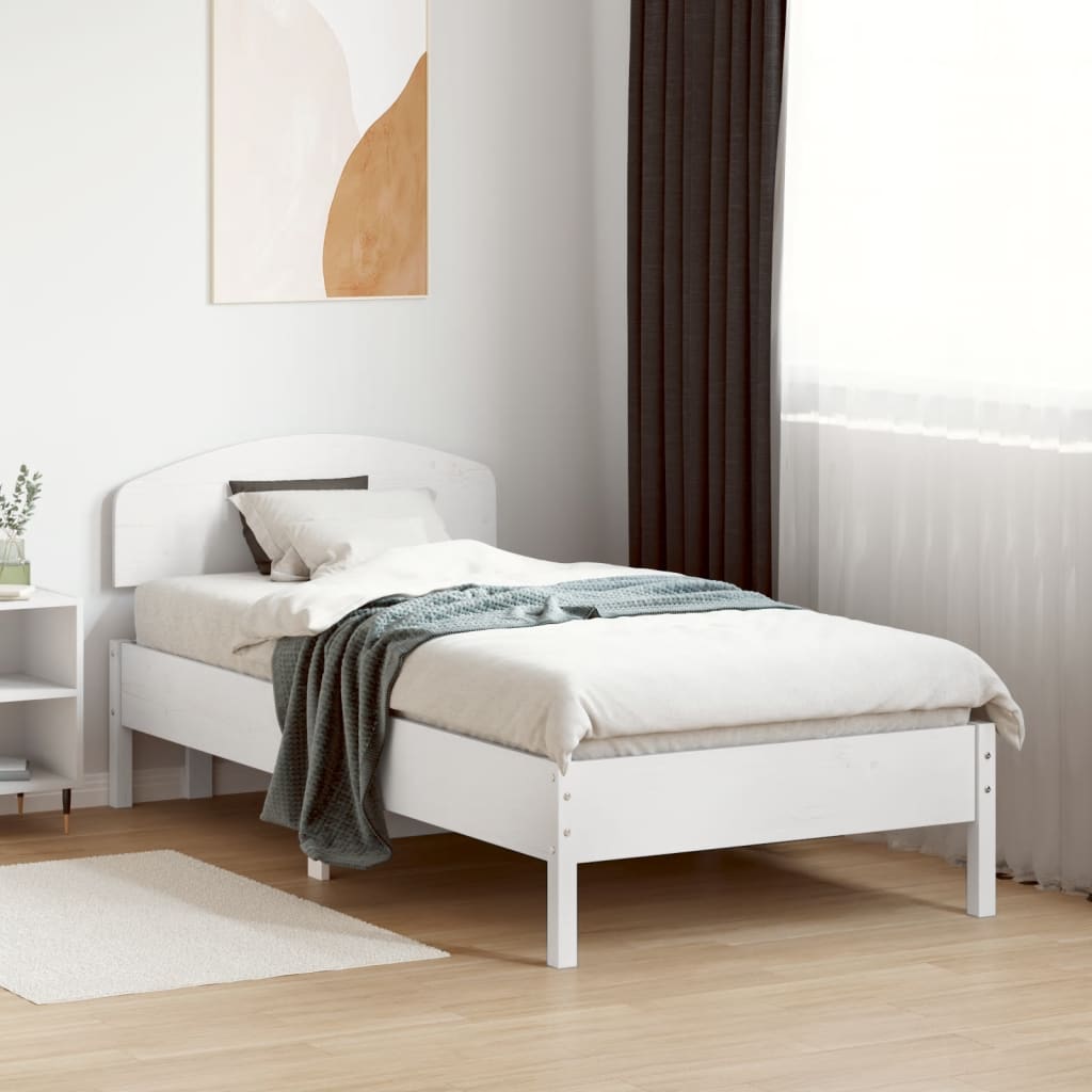 vidaXL Wezgłowie łóżka, białe, 75 cm, lite drewno sosnowe