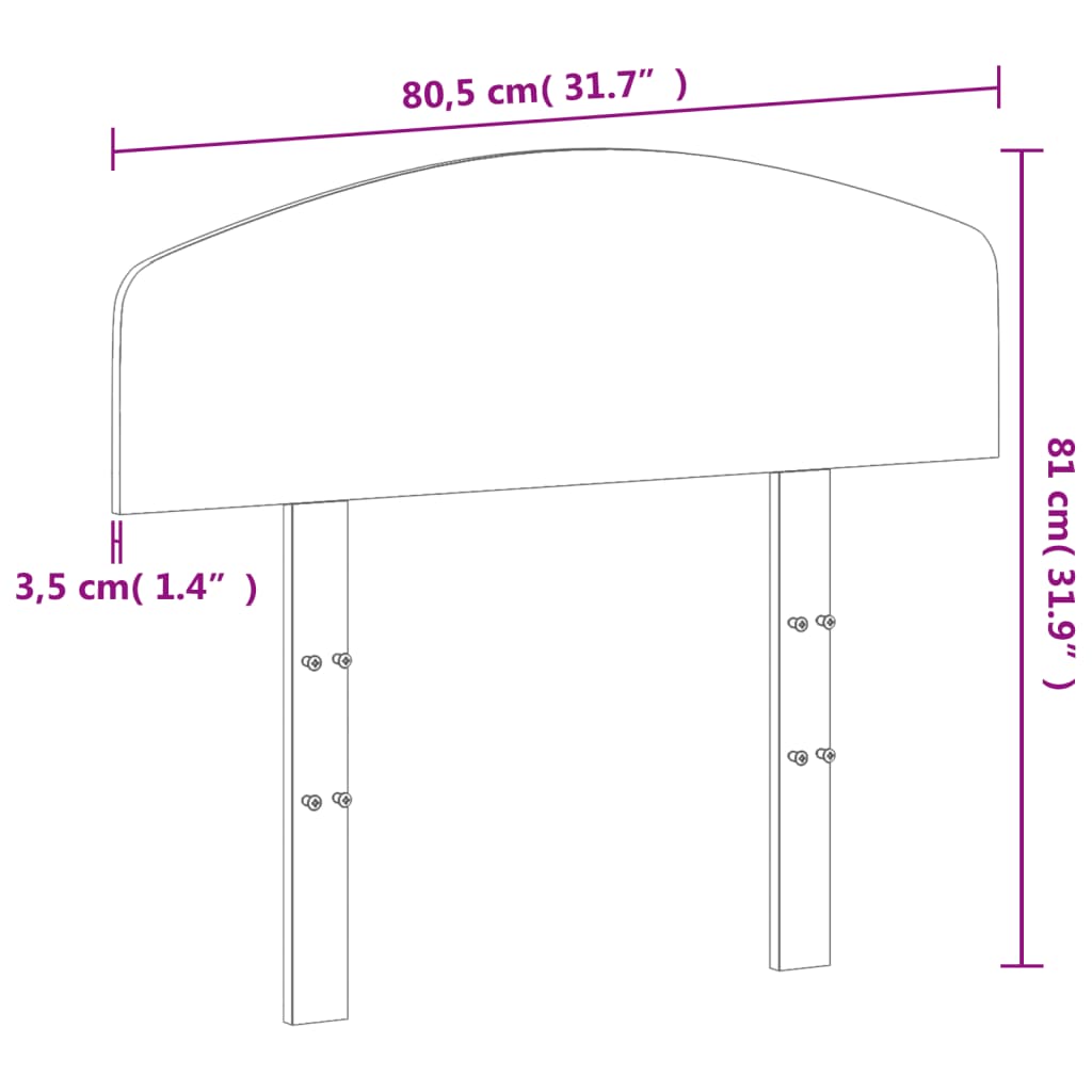 vidaXL Wezgłowie łóżka, białe, 75 cm, lite drewno sosnowe