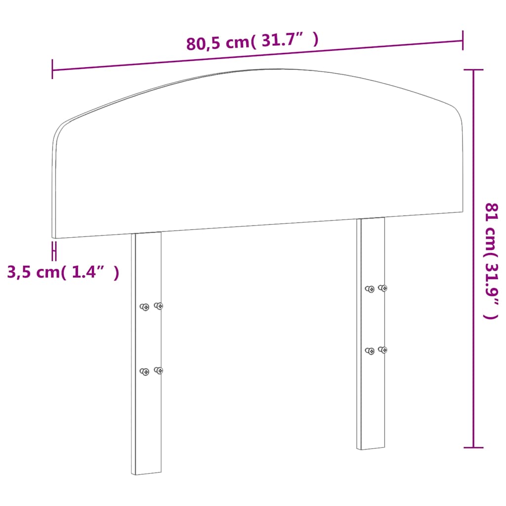 vidaXL Wezgłowie łóżka, woskowy brąz, 75 cm, lite drewno sosnowe