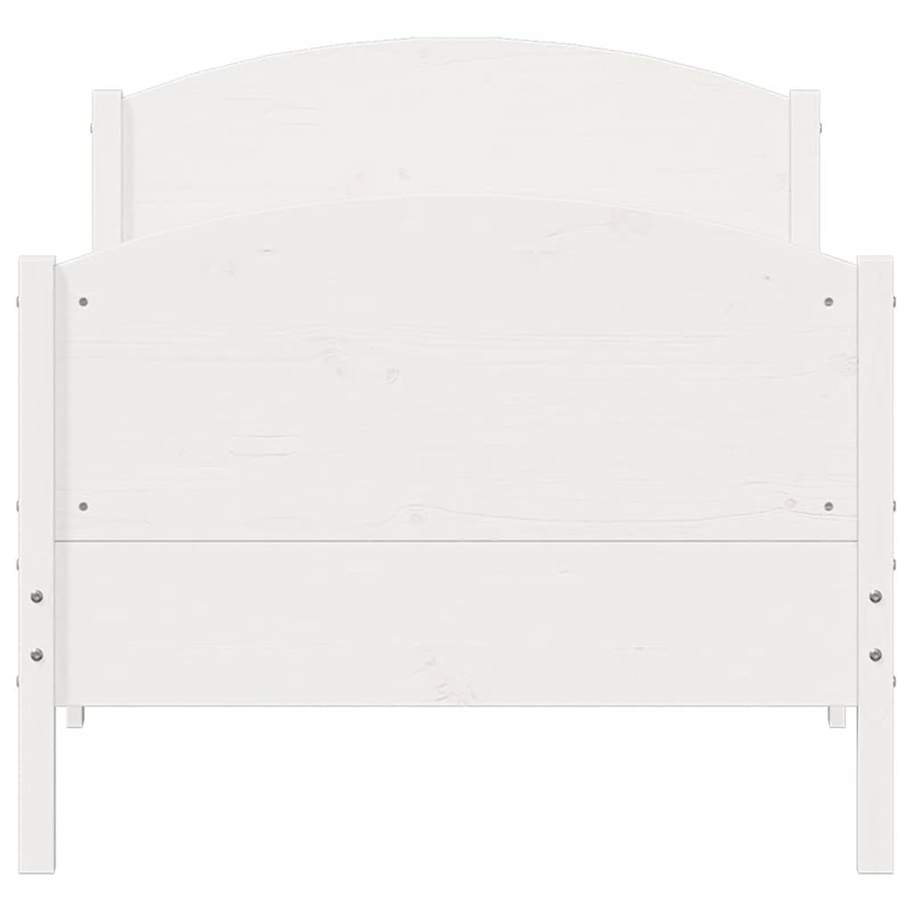 vidaXL Rama łóżka bez materaca, biała, 75x190 cm, lite drewno sosnowe