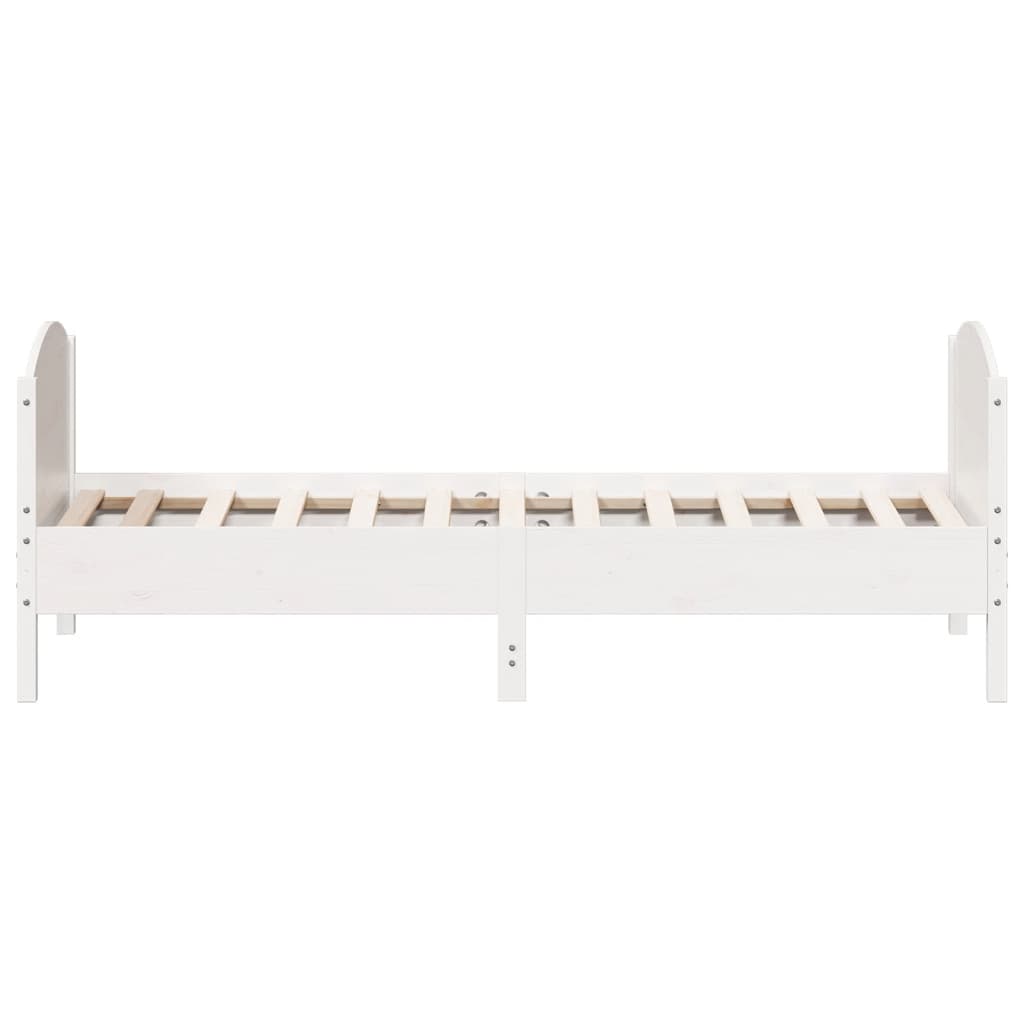 vidaXL Rama łóżka bez materaca, biała, 75x190 cm, lite drewno sosnowe