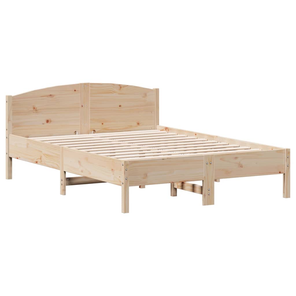 vidaXL Rama łóżka bez materaca, 135x190 cm, lite drewno sosnowe