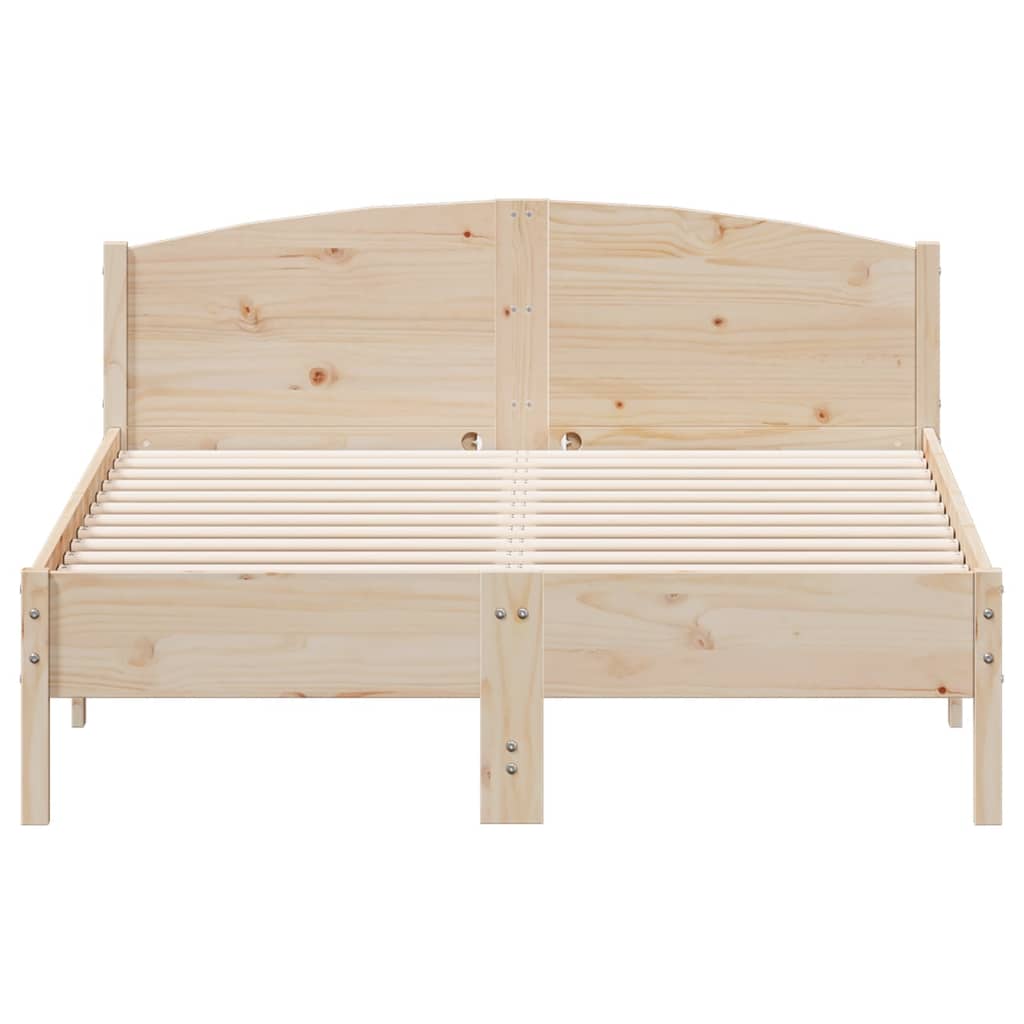vidaXL Rama łóżka bez materaca, 135x190 cm, lite drewno sosnowe
