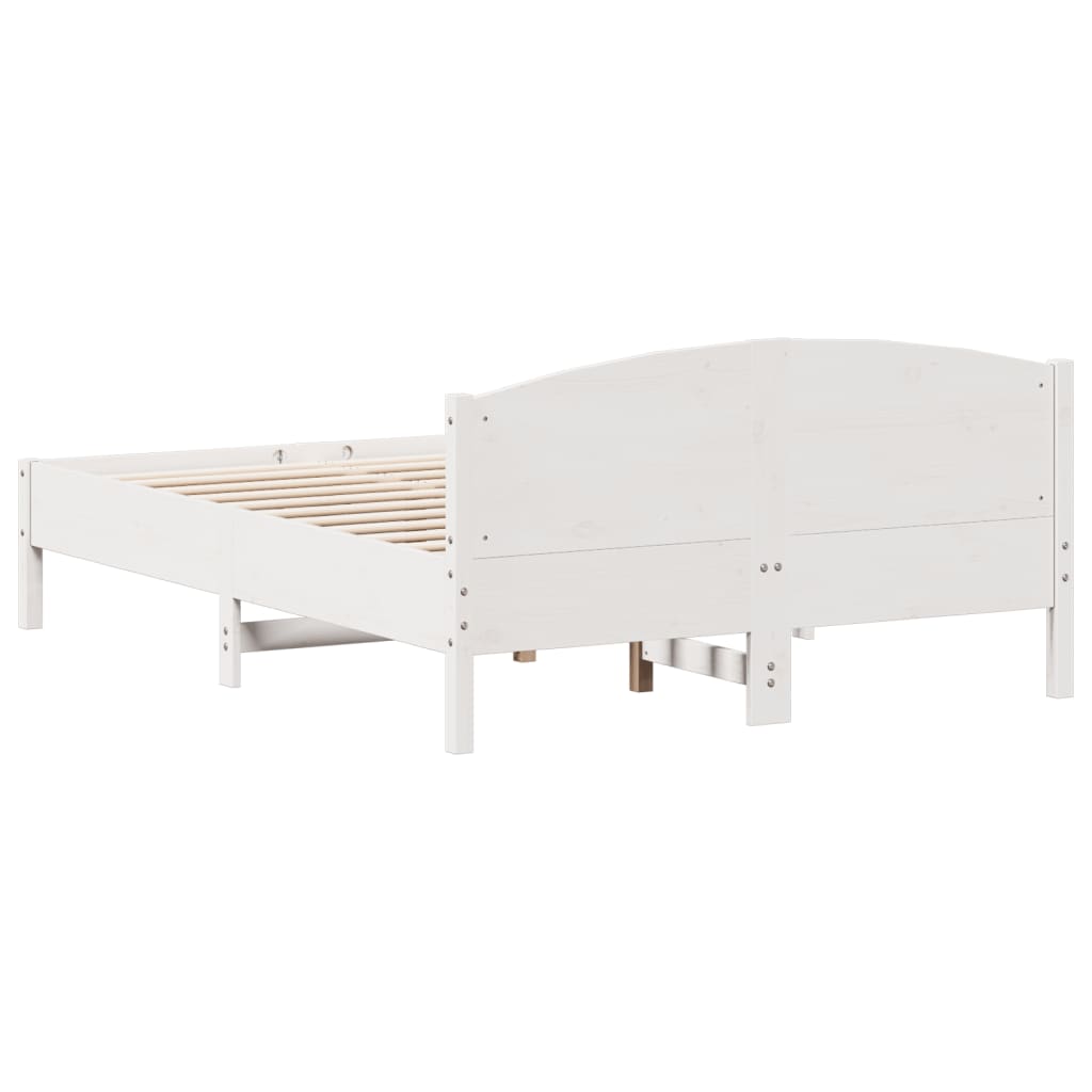 vidaXL Rama łóżka bez materaca, biała, 120x190 cm, lite drewno sosnowe