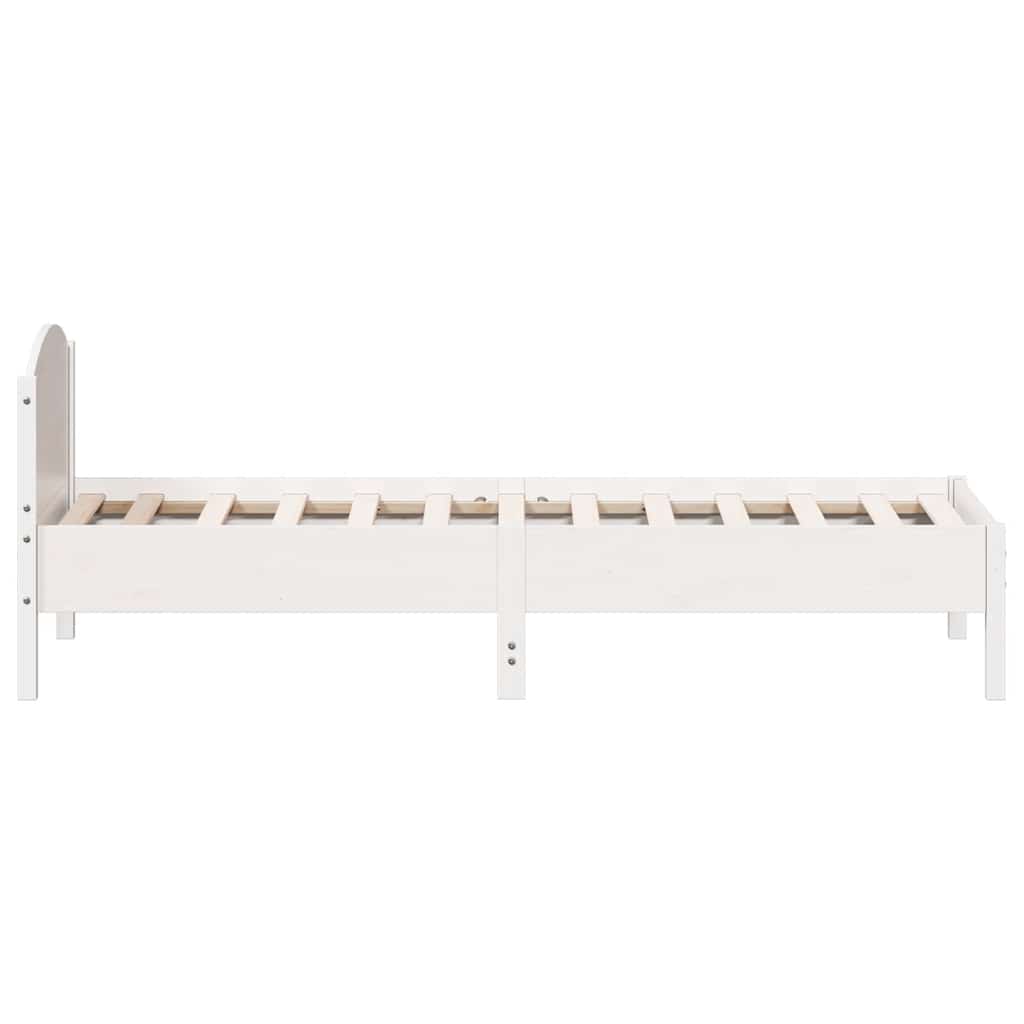 vidaXL Rama łóżka bez materaca, biała, 100x200 cm, lite drewno sosnowe