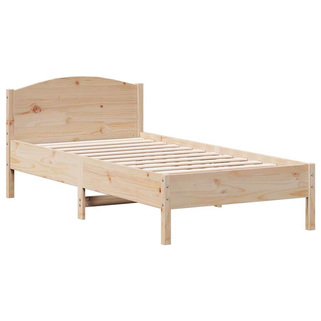 vidaXL Rama łóżka bez materaca, 75x190 cm, lite drewno sosnowe