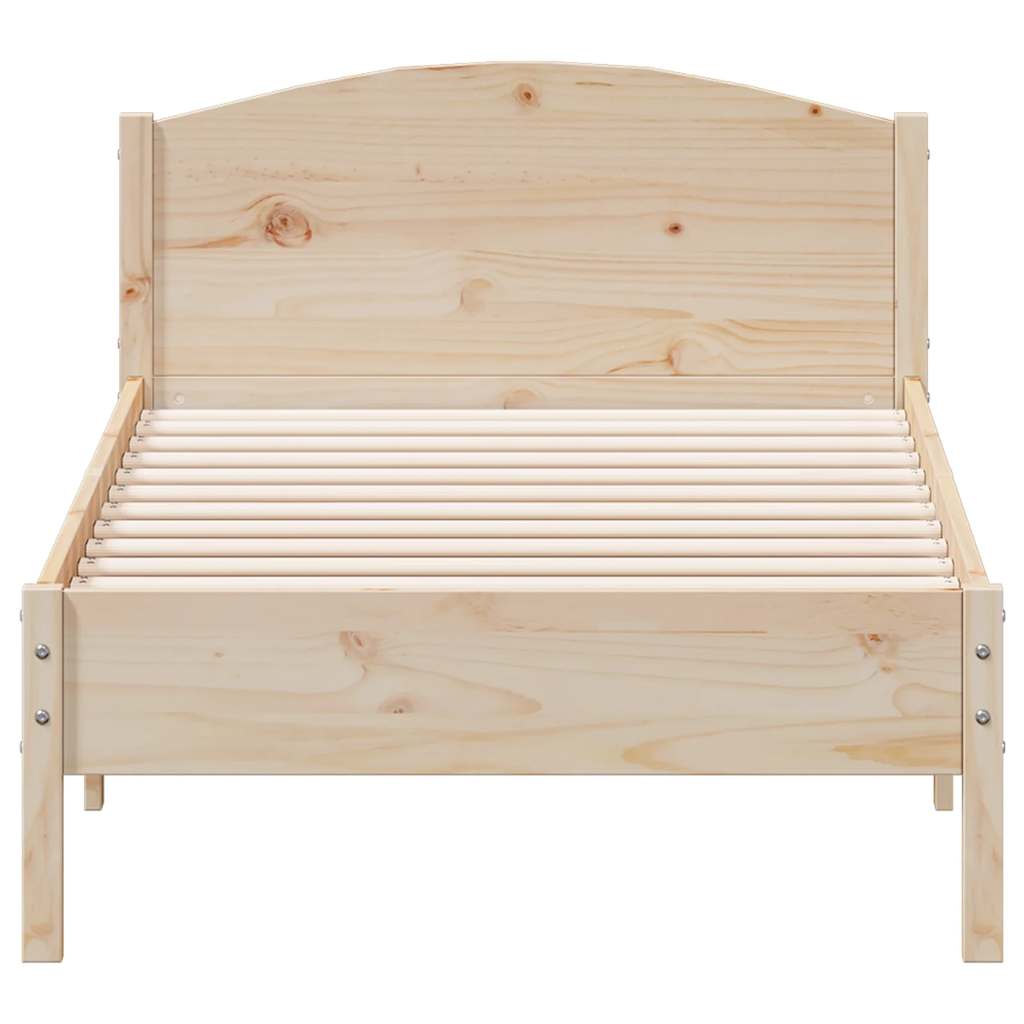 vidaXL Rama łóżka bez materaca, 75x190 cm, lite drewno sosnowe