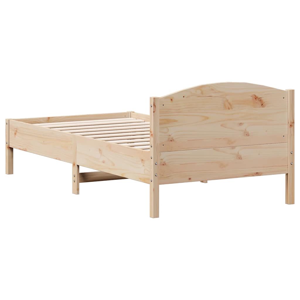 vidaXL Rama łóżka bez materaca, 75x190 cm, lite drewno sosnowe