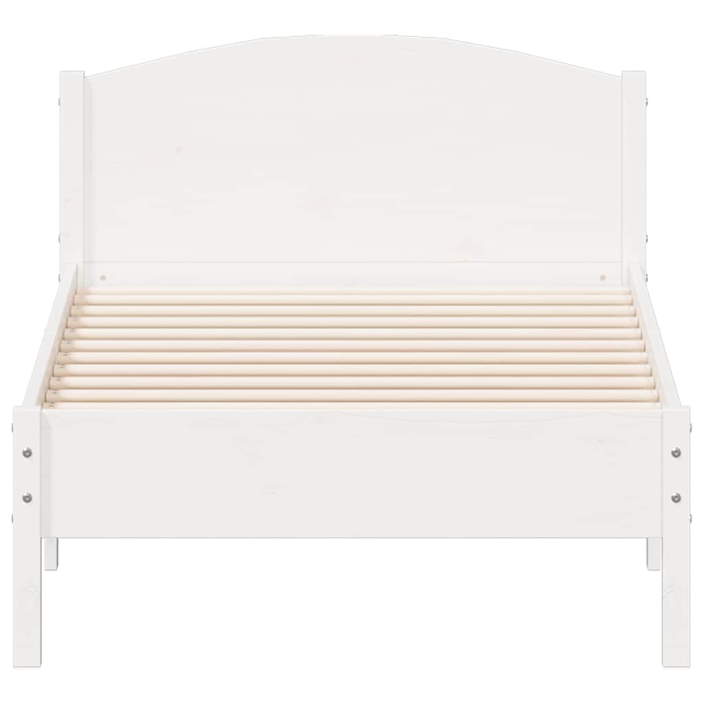 vidaXL Rama łóżka bez materaca, biała, 75x190 cm, lite drewno sosnowe