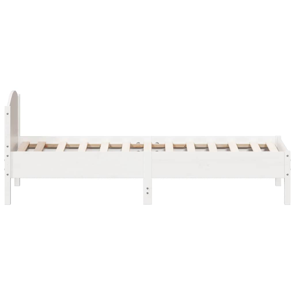 vidaXL Rama łóżka bez materaca, biała, 75x190 cm, lite drewno sosnowe