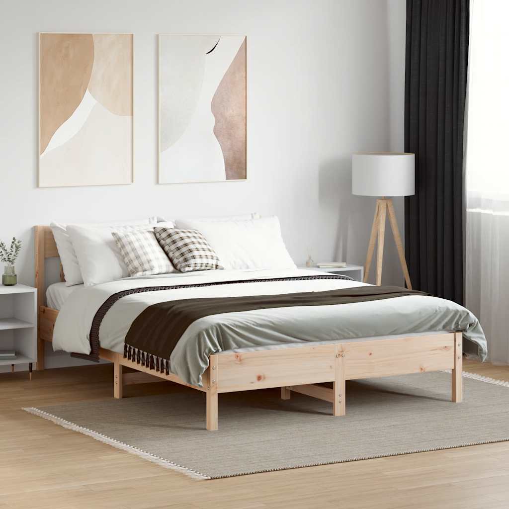 vidaXL Rama łóżka bez materaca, 120x200 cm, lite drewno sosnowe