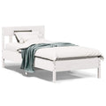 vidaXL Rama łóżka bez materaca, biała, 100x200 cm, lite drewno sosnowe