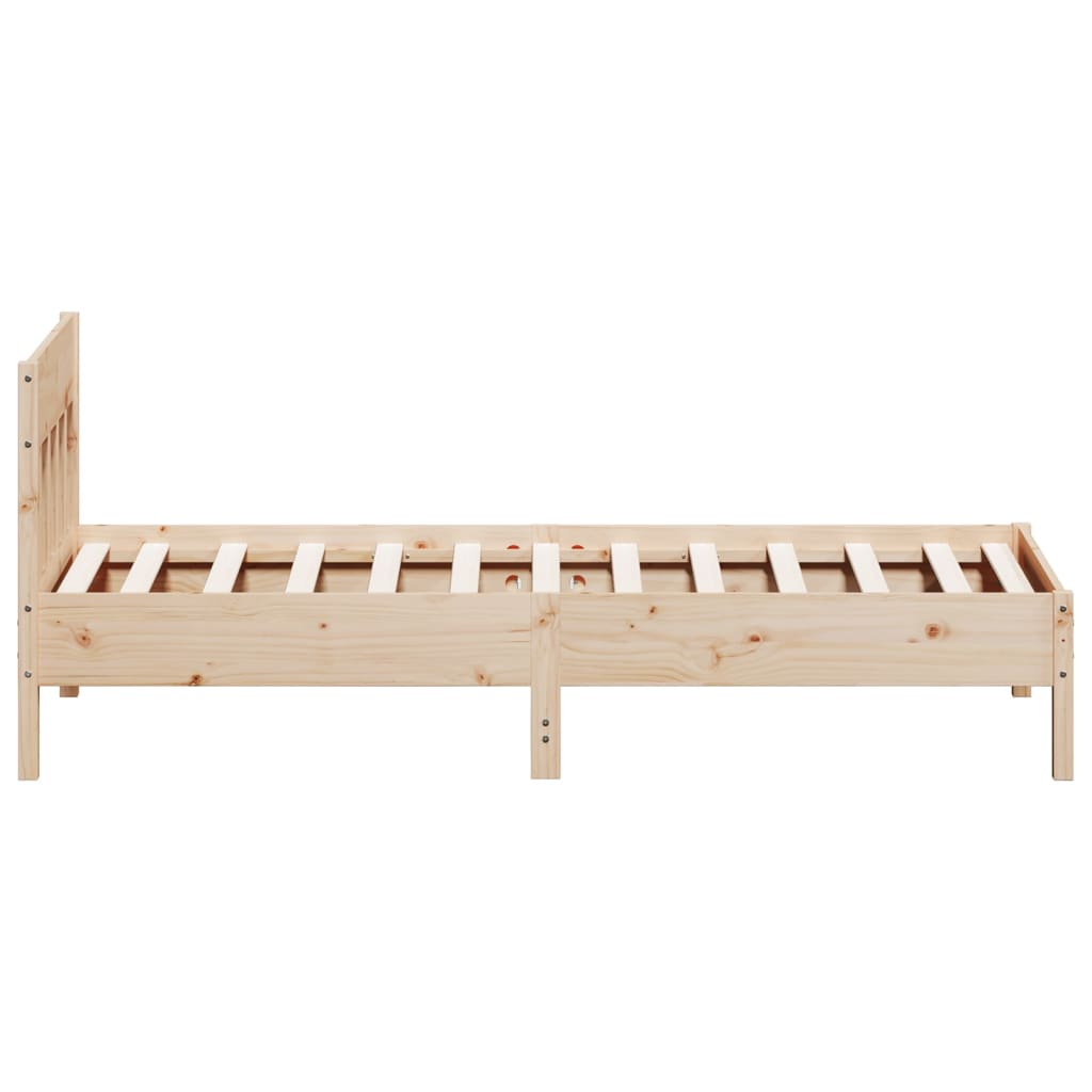 vidaXL Rama łóżka bez materaca, 75x190 cm, lite drewno sosnowe