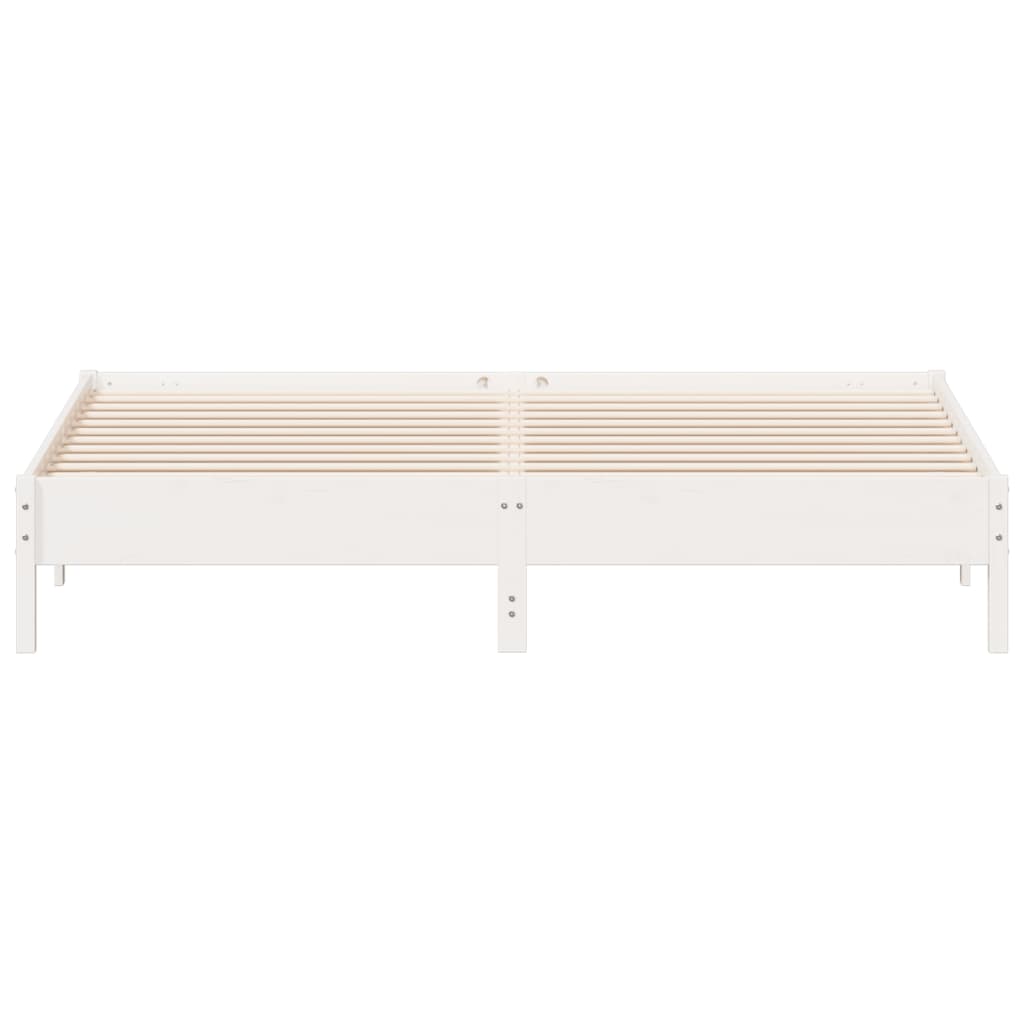 vidaXL Łóżko bez materaca, białe, 200x200 cm, lite drewno sosnowe