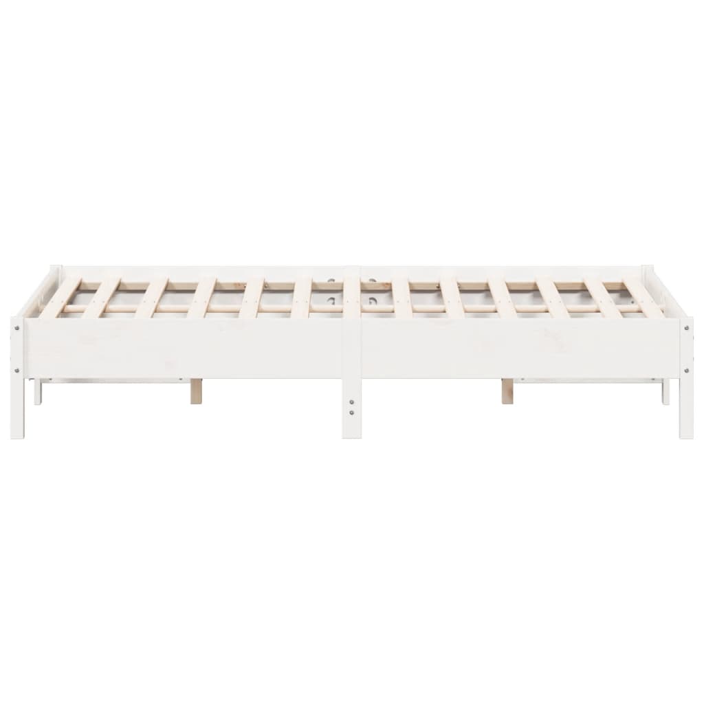 vidaXL Rama łóżka bez materaca, biała, 160x200 cm, lite drewno sosnowe