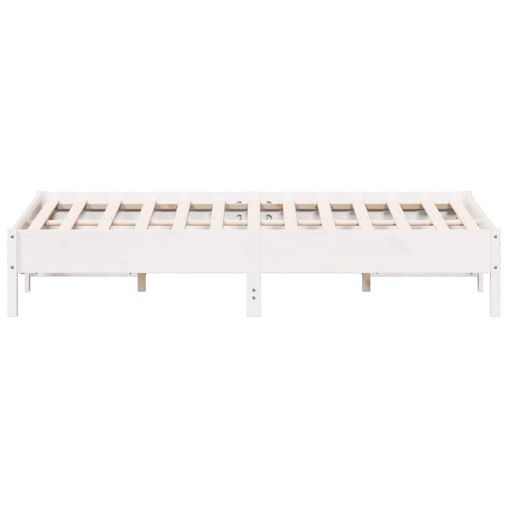 vidaXL Rama łóżka bez materaca, biała, 150x200 cm, lite drewno sosnowe