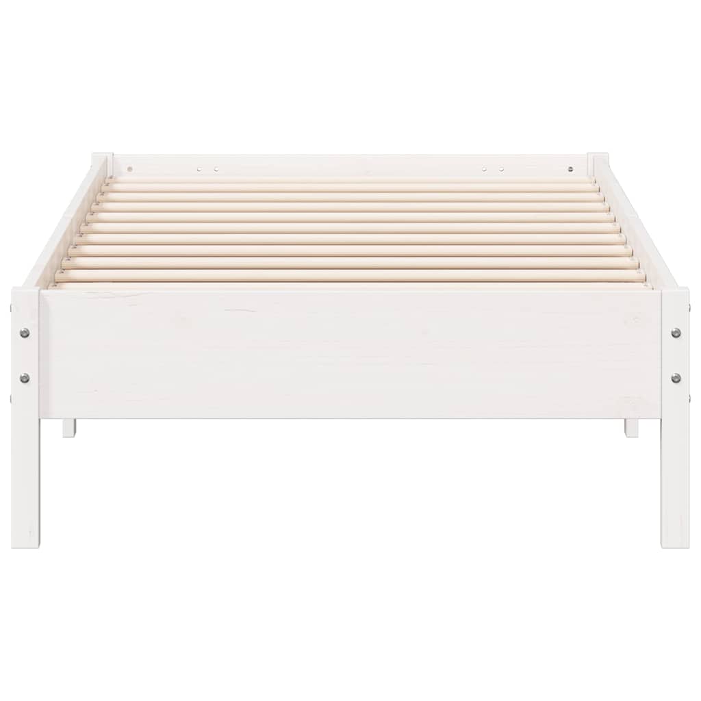 vidaXL Rama łóżka bez materaca, biała, 100x200 cm, lite drewno sosnowe