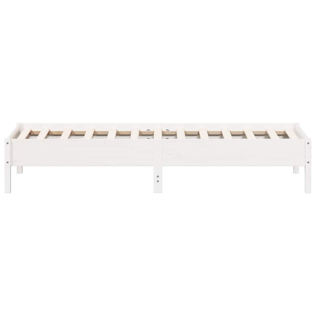 vidaXL Rama łóżka bez materaca, biała, 100x200 cm, lite drewno sosnowe