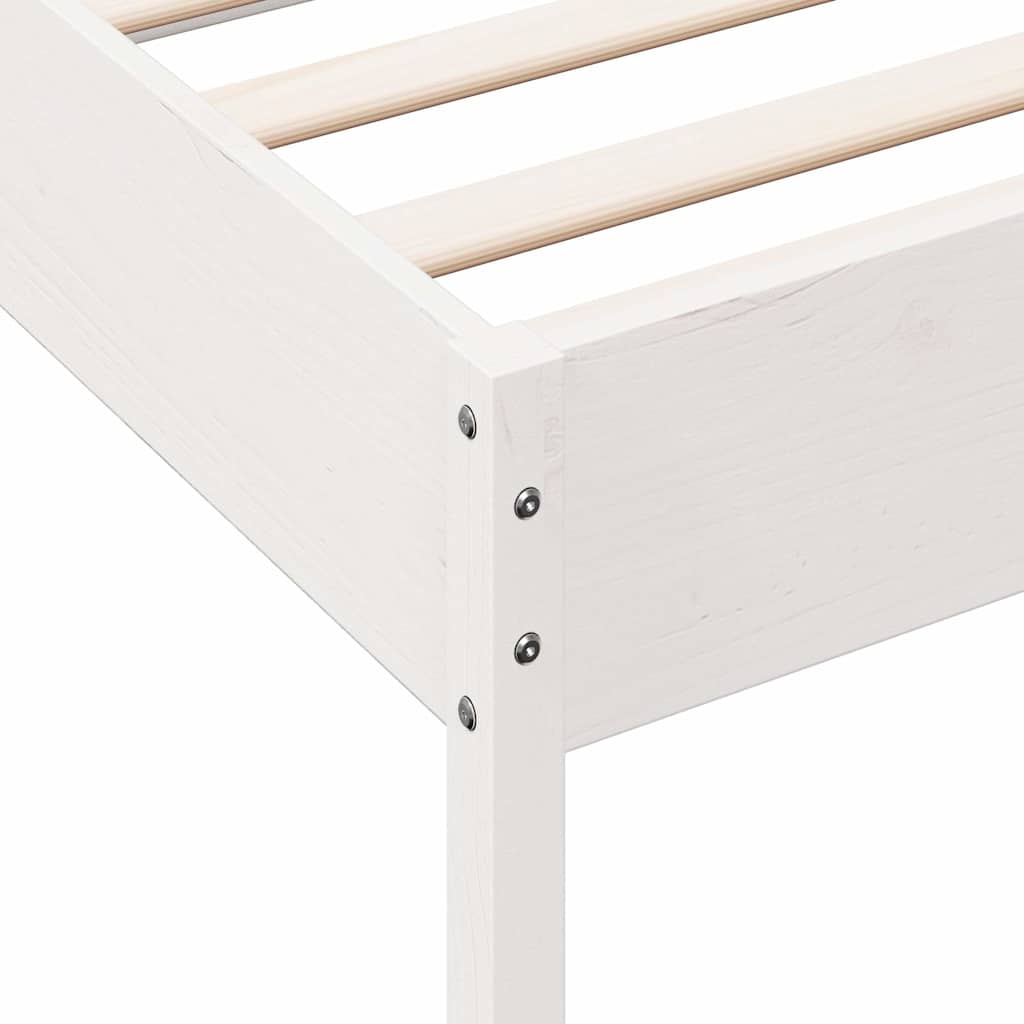 vidaXL Rama łóżka bez materaca, biała, 100x200 cm, lite drewno sosnowe