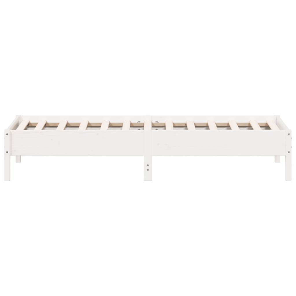 vidaXL Rama łóżka bez materaca, biała, 90x200 cm, lite drewno sosnowe