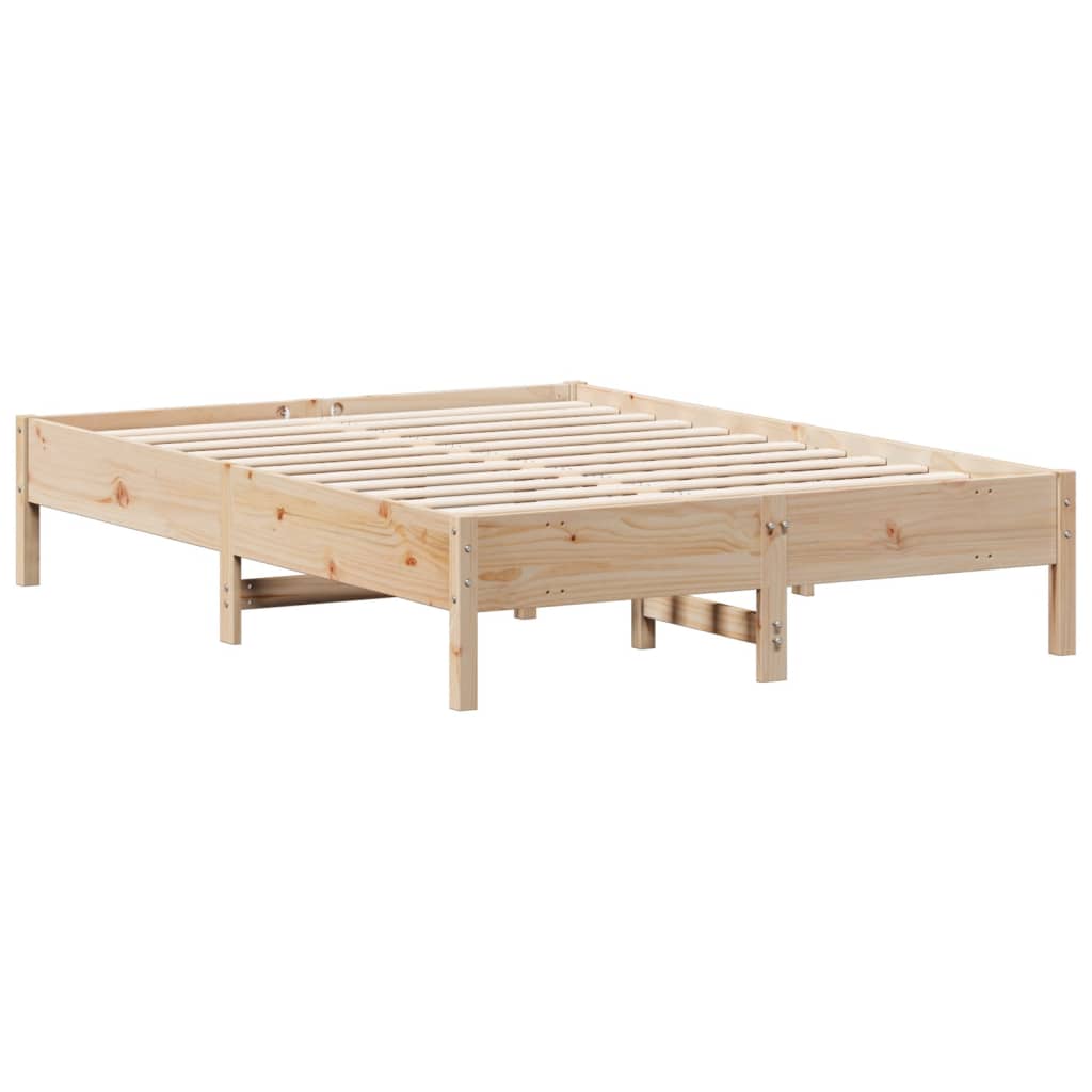 vidaXL Rama łóżka bez materaca, 140x190 cm, lite drewno sosnowe