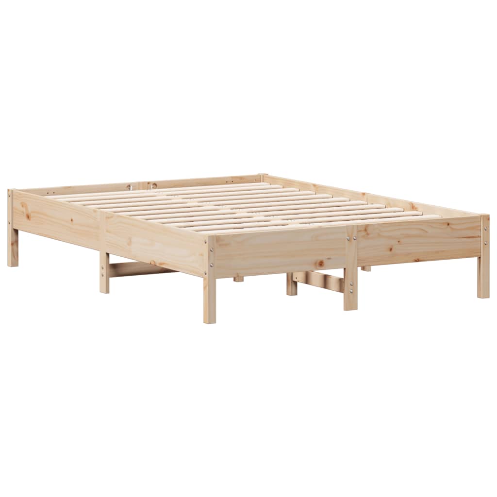 vidaXL Rama łóżka bez materaca, 135x190 cm, lite drewno sosnowe