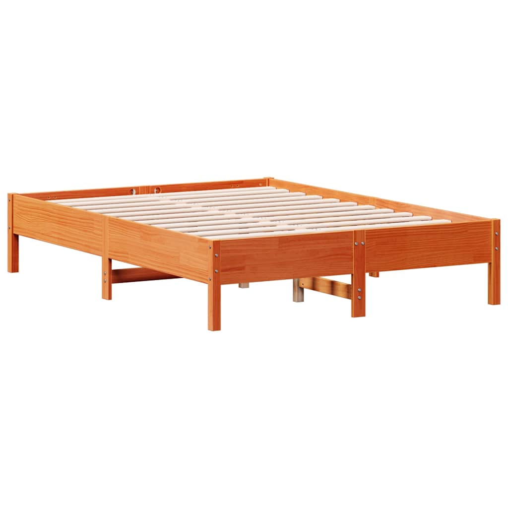 vidaXL Rama łóżka bez materaca, woskowy brąz, 120x190 cm, sosnowa